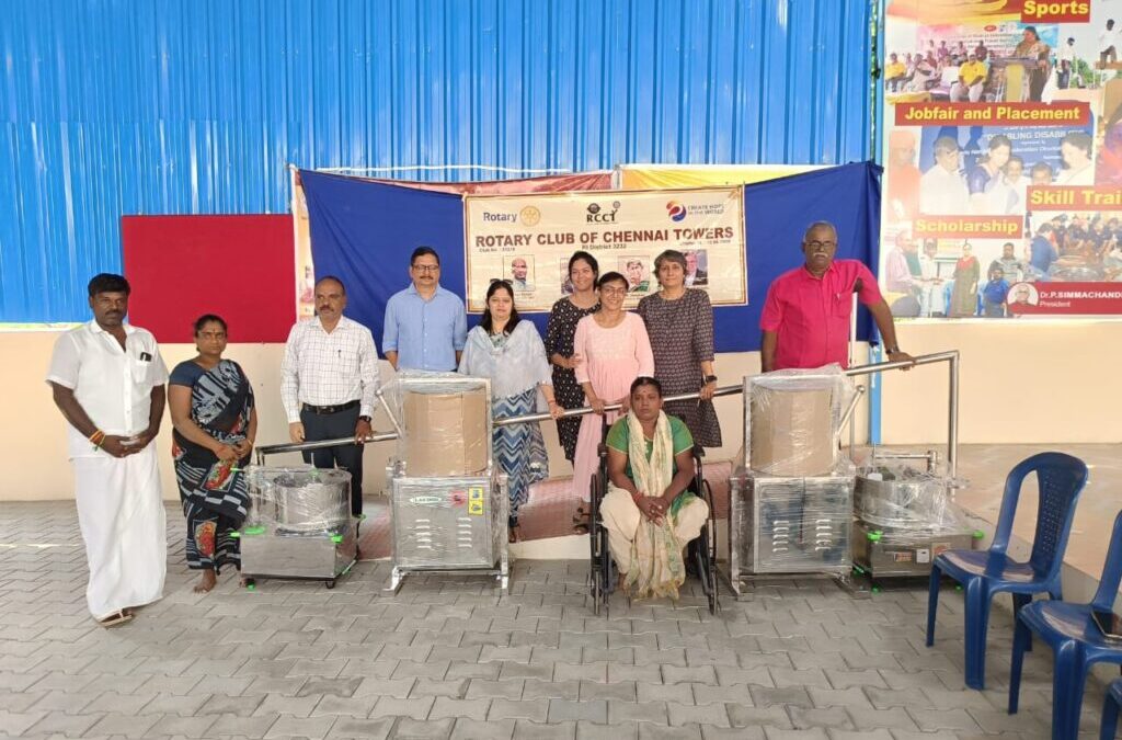 “On 21/02/2024 Chennai Rotary Club presented a Rice Grinder Machine worth one lakh rupees to the…”