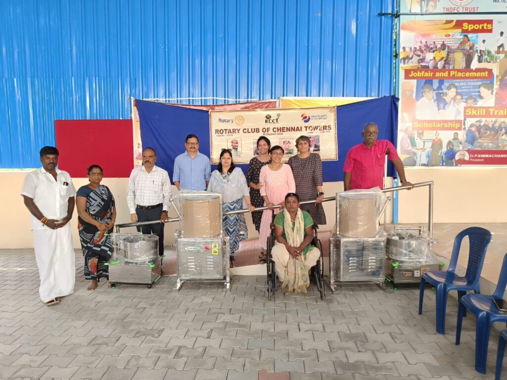 “On 21/02/2024 Chennai Rotary Club presented a Rice Grinder Machine worth one lakh rupees to the…”