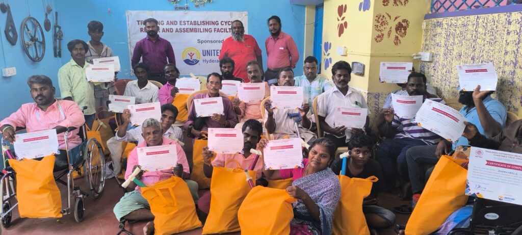 Graduation Day – Empowering Abilities Through Skills Training ( Cycle Assembling, Repairing, and Two-Wheeler Puncture Services.)